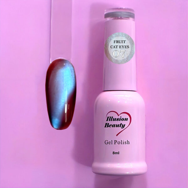 Esmalte Semipermanente - Fruit Cat Eyes 07 Cereza Negra – Illusion Beauty 8 ml