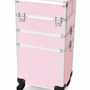 Maletín Profesional con Ruedas para Manicura – Color Rosa