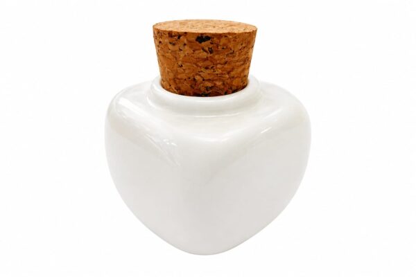 Frasco de Cerámica Blanco con Tapón de Corcho