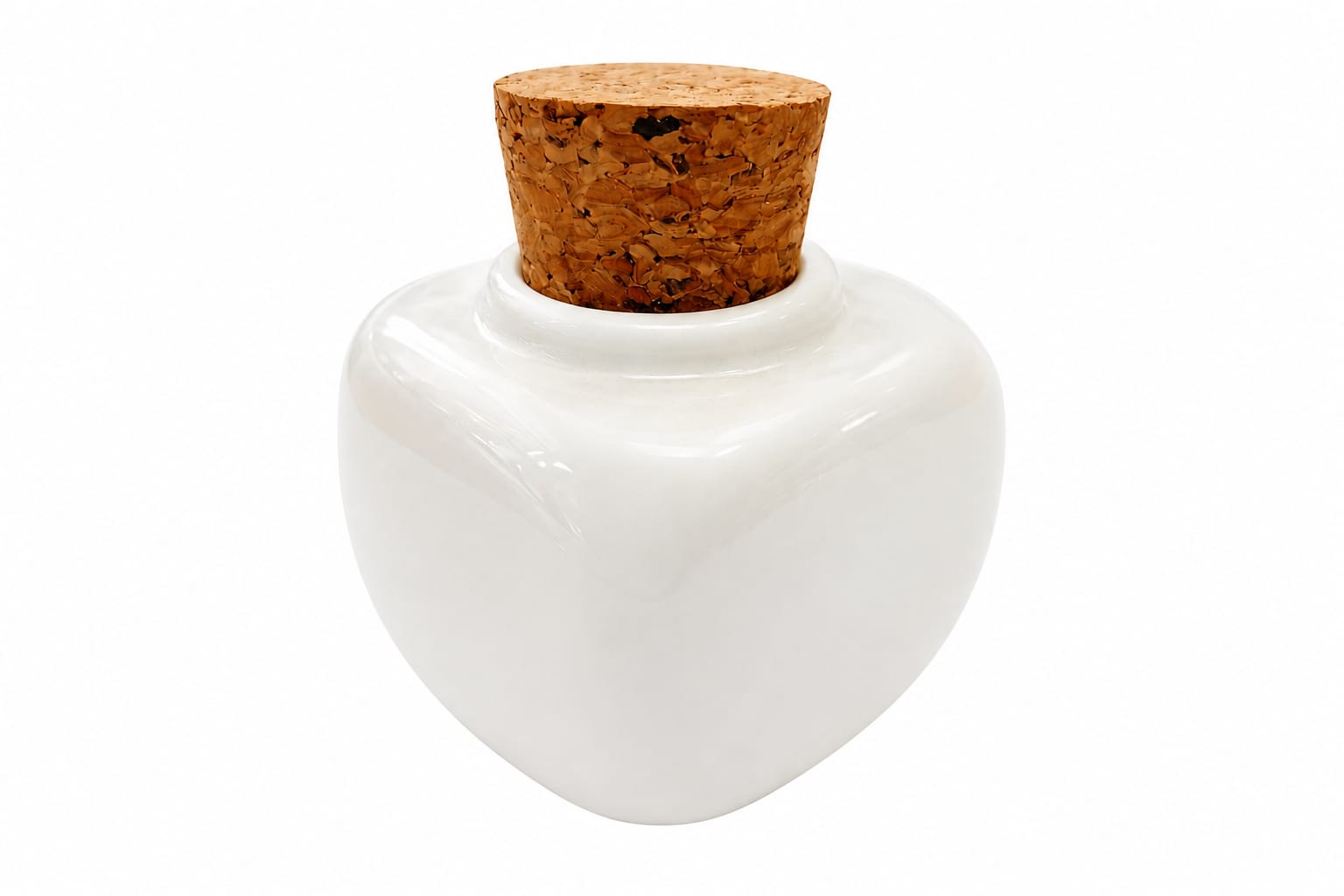 Frasco de Cerámica Blanco con Tapón de Corcho