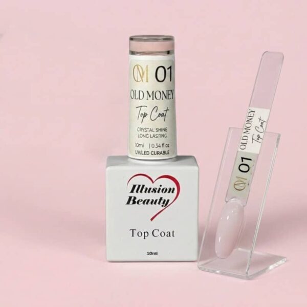 Top Coat OLD MONEY 01 – illusion beauty – 10ml (Finalizador sin capa pegajosa)